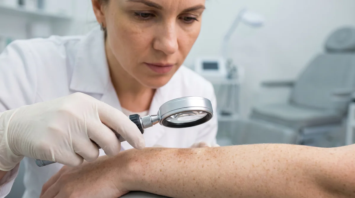 Figure 1: Comparative dermatological screening helps identify outlier moles that differ from surrounding nevi.